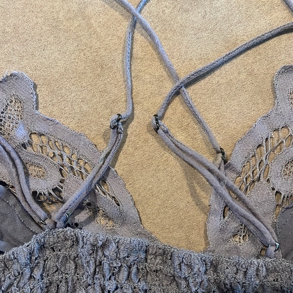 Free People One Women's Adella Bralette- Slate- Size Medium - Picture 9 of 9
